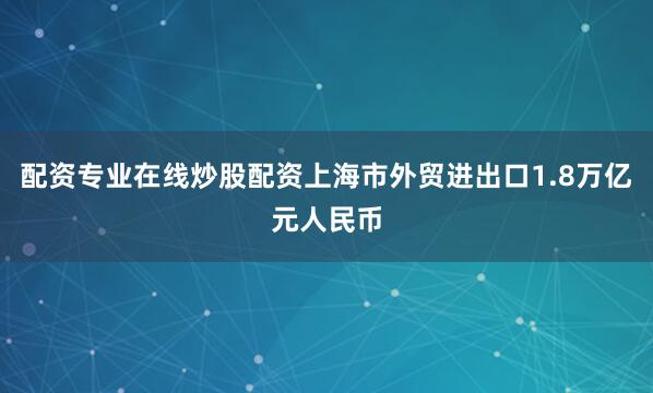 配资专业在线炒股配资上海市外贸进出口1.8万亿元人民币